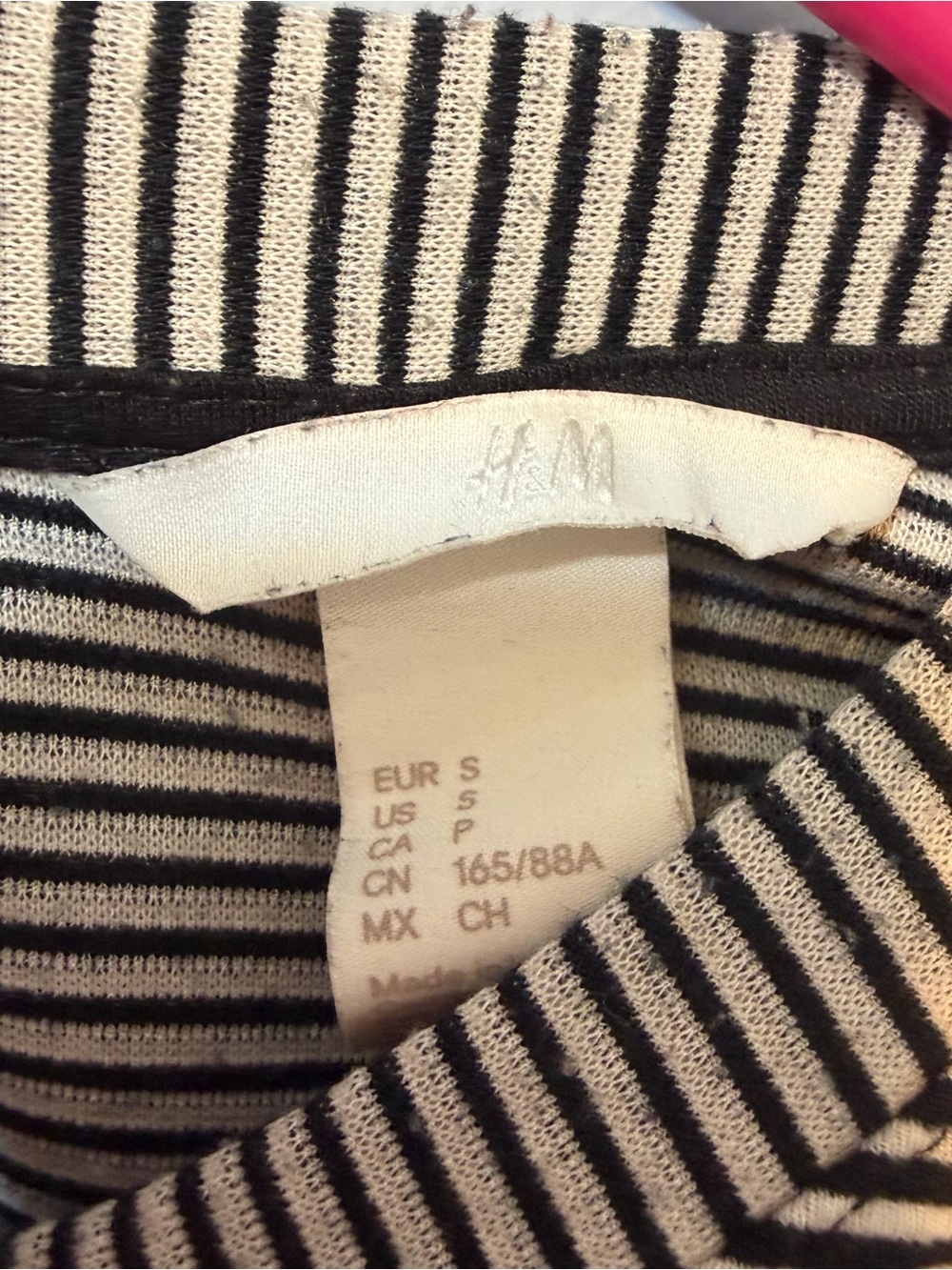 H&M Black and White Striped Short-Sleeve Mini Dress - Picture 2 of 3